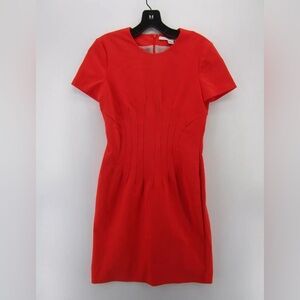 Diane Von Furstenberg Dress Women 4 Orange Sheath Yazmine Career Preppy Stretch